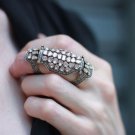 Vintage/Antique INSP Handmade Rose Cut/Polky Diamond 925 Silver Knuckle Ring CSJ