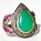 Antique/Vintage Handcrafted Rose Cut Diamond 925 Silver Ring @CSJ147