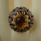 Vintage Antique Look 2.00Ct Rose Cut Diamond Silver Sapphire Brooch Pin CSJ298