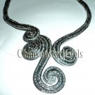 Antique Inspire Rose Cut 12.11 Ct Diamond 925 Oxidized Silver Necklace @CSJ