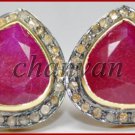 Vintage Antique Style 1.00Ct Rose Cut Diamond Silver Ruby Stud Earring Ebay432