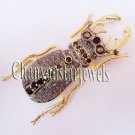 Antique Look 2.88C Rose Cut Diamond 925 Silver Sapphire Party Brooch CSJ0417