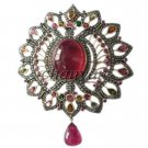 Edwardian Vintage Look Rose Cut Diamond Sterling Silver Pendant & Brooch CS2217
