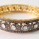 Vintage/ Antique Look 4.76Ct Rose Cut/Polky Diamond 925 Silver bangle #120517