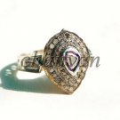 Vintage Antique Victorian Style Rose Cut Polky Diamond Sterling Silver Ring CSJ