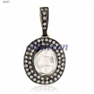 Vintage/Antique Look 0.70Ct Rose Cut/Polki Diamond 925 Silver Pave Pendant CSJ14