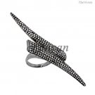 Handcrafted Antique Insp Artisan 3.50Ct Rose Cut Diamond Silver Pave Ring CSJ227