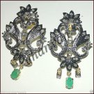 Vintage Look 0.80CT Rose Cut Diamond 925 Silver Onyx Antique Earring @ 180417
