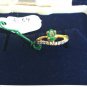 Wow 0.22Ct Natural Diamond Solid 14K Gold Hallmark Engagement Emerald Ring CSJ12