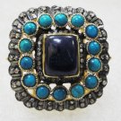 Vintage Insp. Handmade 1.70C Rose Cut Polki Diamond 925 Silver Cocktail Ring CSJ