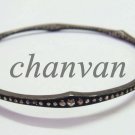 Natural Rose Cut Diamond Antique Look Oxidized Sterling Silver Bracelet ebay