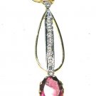 Unique 0.22Ct Real Diamond Solid 14K Gold Gift Garnet Pendant Jewelry CSJ312