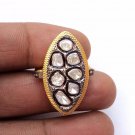 Birthday Gift Polky Natural Rose Cut Diamond Sterling Silver Handmade Ring CSJ7