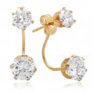 Artisan Solitaire 2.00Ct Simulate Diamond Hallmark Solid 14K Yellow Gold Earring