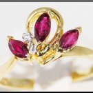 Artisan Natural Diamond Solid 14K Gold Hallmark Ruby Fine Ring Jewelry CSJ14317