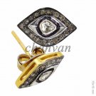 Antique Look Artisan Rose Cut Diamond 925 Sterling Silver Polky Earring @CSJ6517