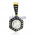 Vintage Repro. 0.76Ct Rose Cut/Polky Diamond 925 Silver Unique Pendant csj206