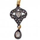Vintage Antique Look Handmade 0.60Ct Rose Cut Diamond 925 Silver Pendant CSJ