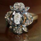 New Vintage Look Deco 0.85Ct Rose Cut/Polky Diamond Sterling Silver Ring @csj186