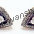 Estate Victorian/ Vintage Inspire Rose Cut/Polky Diamond Silver Earring CSJ418