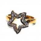 Star ! Victorian/Vintage Inspire Handcraft Rose Cut Diamond Sterling Silver Ring