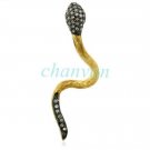 vintage Antique Look Rose Cut Diamond Sterling Silver Snake Party Pendant CSJ513