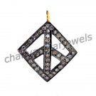 Vintage Inspire 0.75Ct Rose Cut Diamond Sterling Silver Good Luck Pendant CSJ151