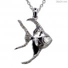 Pave Fish Antique INSPIRE Rose Cut Diamond 925 Sterling Silver Pendant CSJ1117