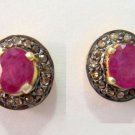 Antique/Vintage Look 0.60Ct Rose Cut Diamond Sterling Silver Earring Ebay373