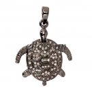 Vintage Style 1.00Ct Rose Cut Diamond 92.5% Silver Turtle Good Luck Pendant