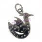 Vintage Reproduction Rose Cut Diamond Oxidized 92.5% Silver Pendant @Jewelry7417
