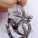 Victorian Look Rose Cut Diamond Sterling Silver Spiritual  Antique Style Pendant