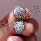 Victorian Style 0.44Ctw Rose Cut Diamond 925 Sterling Silver Stud Earring @12517