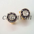 Handmade Rose Cut Polky Diamond Silver Cute Gift Stud Earring CSJ2217