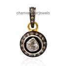 Antique Style Handmade 0.42Ct Rose Cut/Polki Diamond 925 Silver Pendant Ebay232