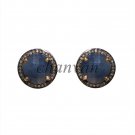 Vintage/Antique 0.60 Ct Rose Cut Diamond Sterling Silver Sapphire Pave Earring