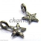 STAR Style Pave Antique Look Rose Cut Diamond 925 Silver (TWO PC) Pendant CSJ667