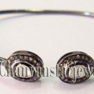 Antique Look Polki Rose Cut Diamond 925 Silver Women Pave Wedding Bracelet