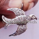Vintage Style flying Bird Rose Cut Diamond Sterling Silver Pendant CSJ667