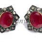 Vintage/Antique Handcraft 0.48 Ct Rose Cut Diamond Sterling Silver Stud Earring
