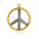 vintage Style !! 0.32 Ct Rose Cut Diamond 925 Sterling Silver Charm Pave Pendant