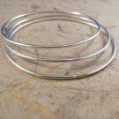 3 Pcs Party Plain 925 Silver Bracelet Bangle Size 2.25" & 2.50" CSJ18317