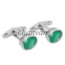 Handmade 925 Sterling Silver Green Onyx Cufflinks Father Day Gift @Men's Jewelry