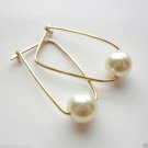 Designer Handmade Sterling Silver Women Gift Wedding Pearl Hoop Earring @CSJ