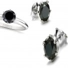 Lot of Jewelry Solitaire Simulated Diamond 925 Silver Stud and Pendant CSJUS