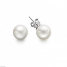 Popular Handmade Sterling Silver Rhodium Plate Men Women Pearl Stud Earring CSJ