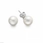 Popular Handmade Sterling Silver Rhodium Plate Men Women Pearl Stud Earring CSJ