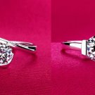 Lot of Two Solitaire Look Simulated Diamond 925 Silver Engagement Ring @CSJ Ebay