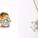 Lot of Jewelry /Solitaire Simulated Diamond 92.5% Silver Stud and Pendant@CSJ