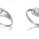Lot of Jewelry Two Solitaire Simulated Diamond 925 Silver Women Gift Ring CSJ210